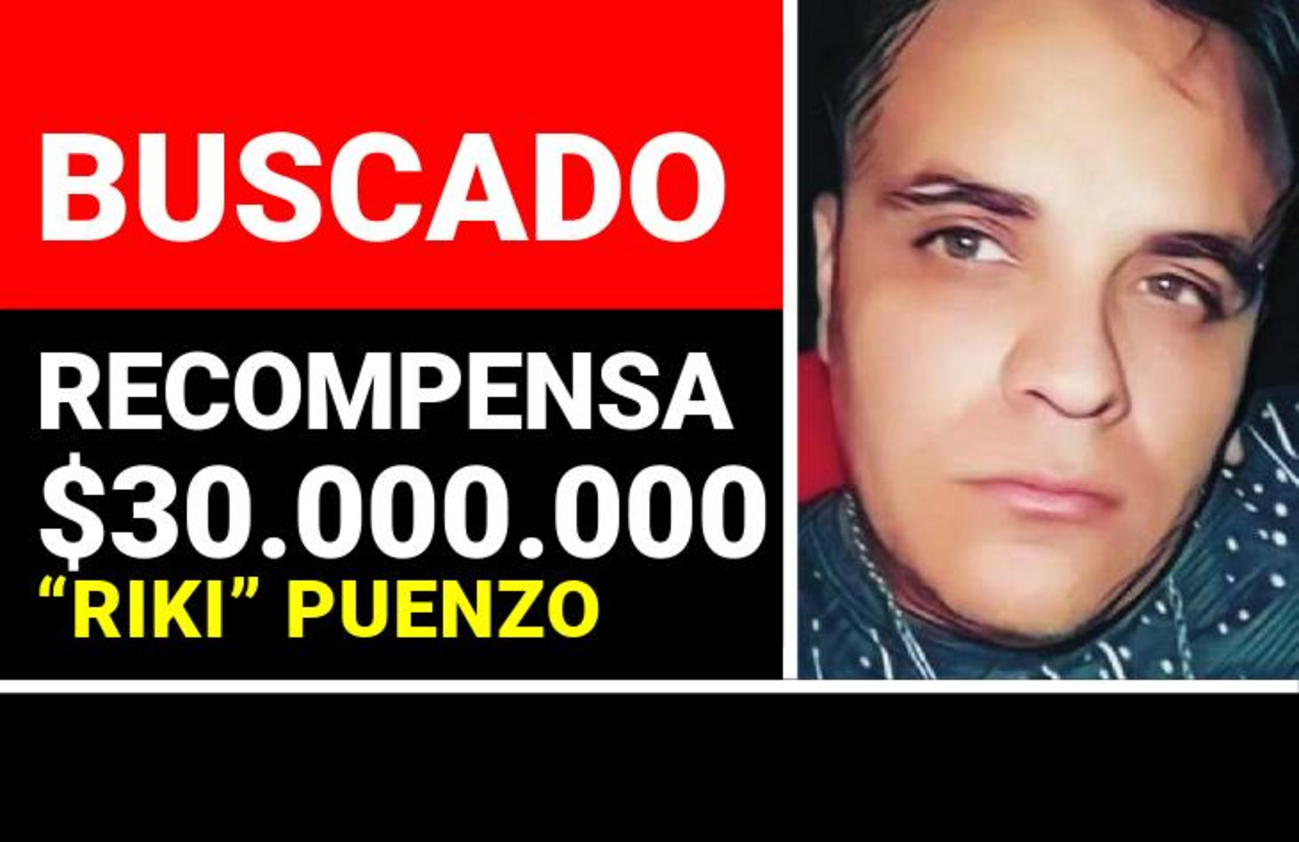 Recompensa de $30 millones por información sobre “Riki” Puenzo